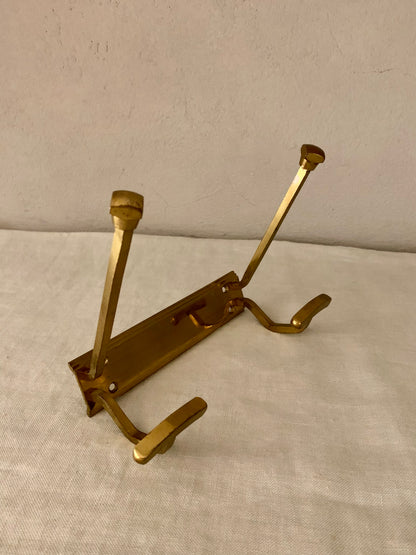 Vintage Brass Coat Rack - 2 Hooks
