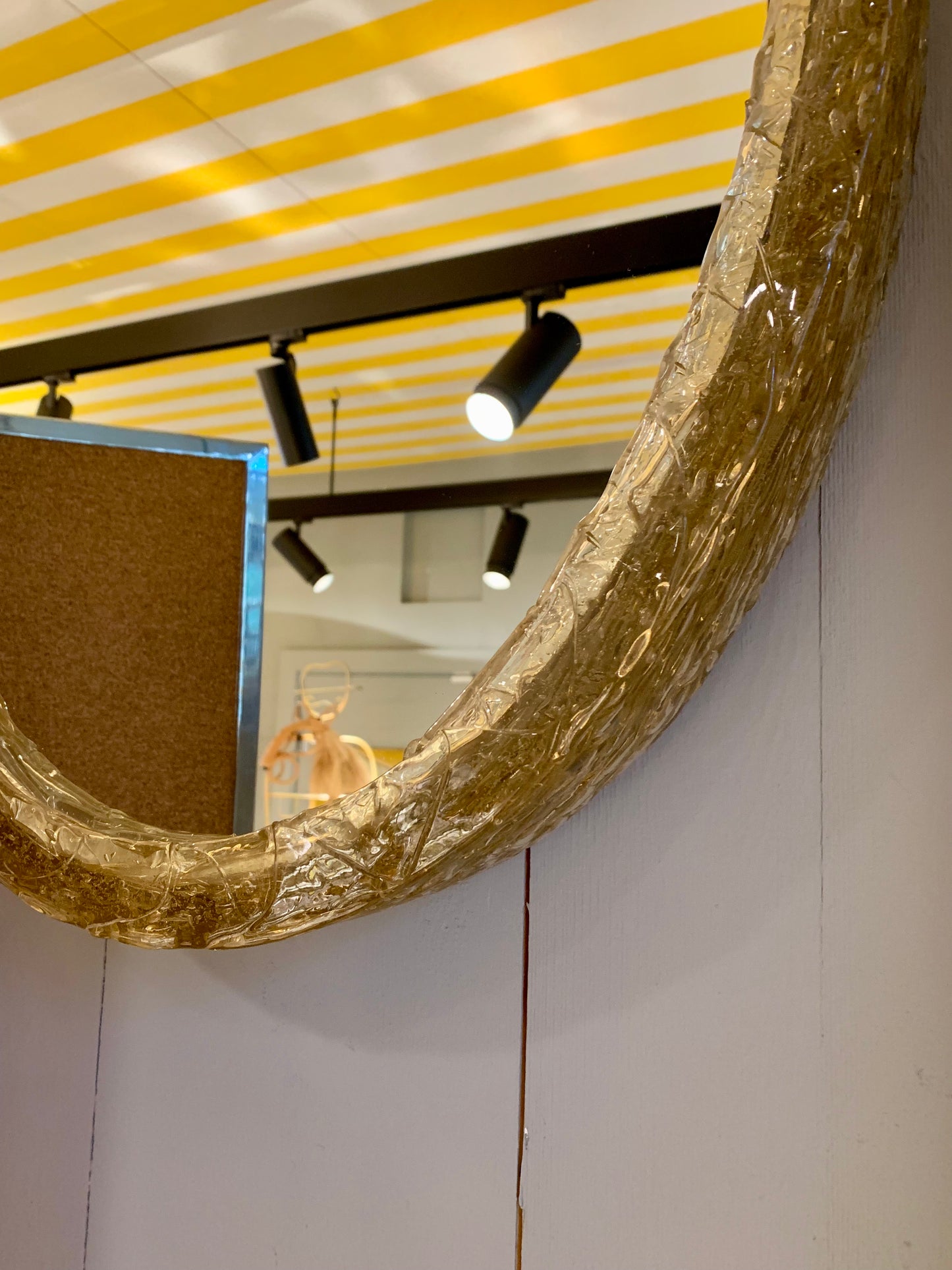 1970s Resin Frame Oval Mirror