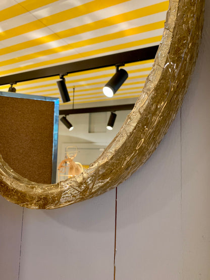 1970s Resin Frame Oval Mirror
