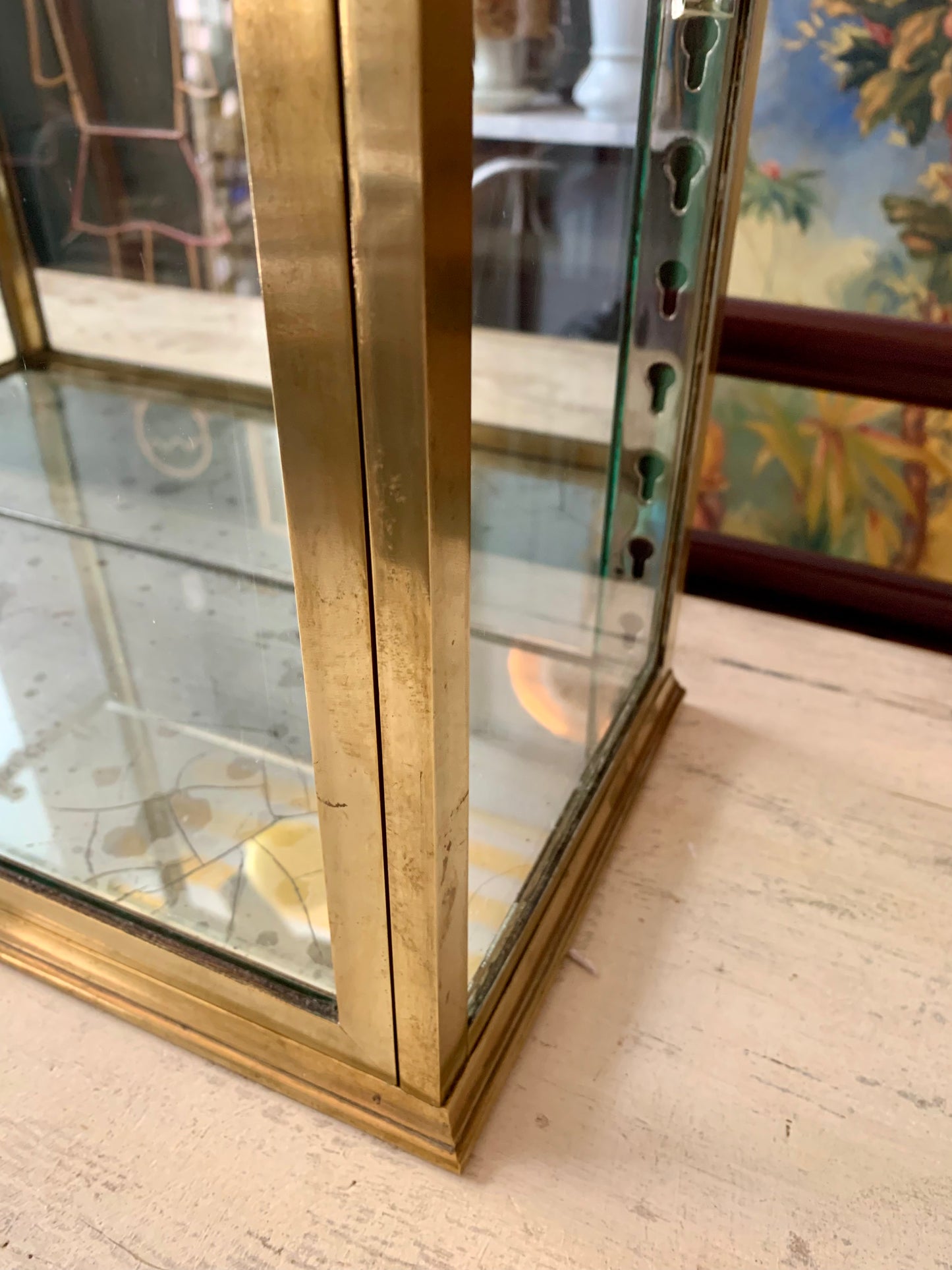 Brass Wall Display Cabinet