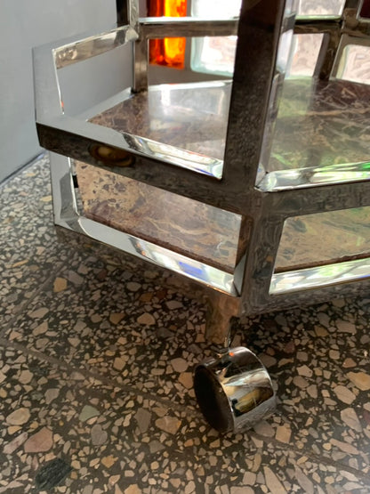 Chrome Marble Console - Drinks Trolley