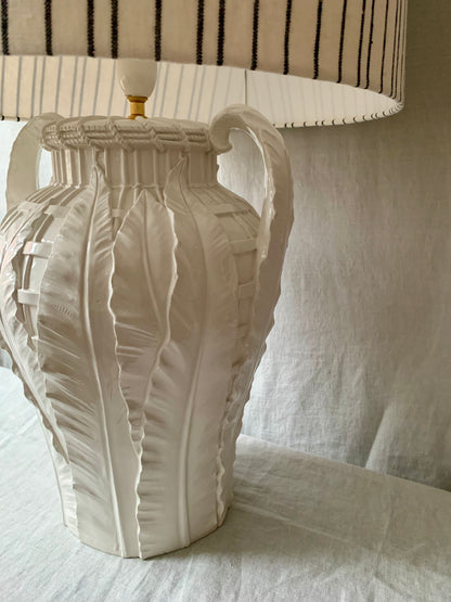 Large White Vintage Table Lamp