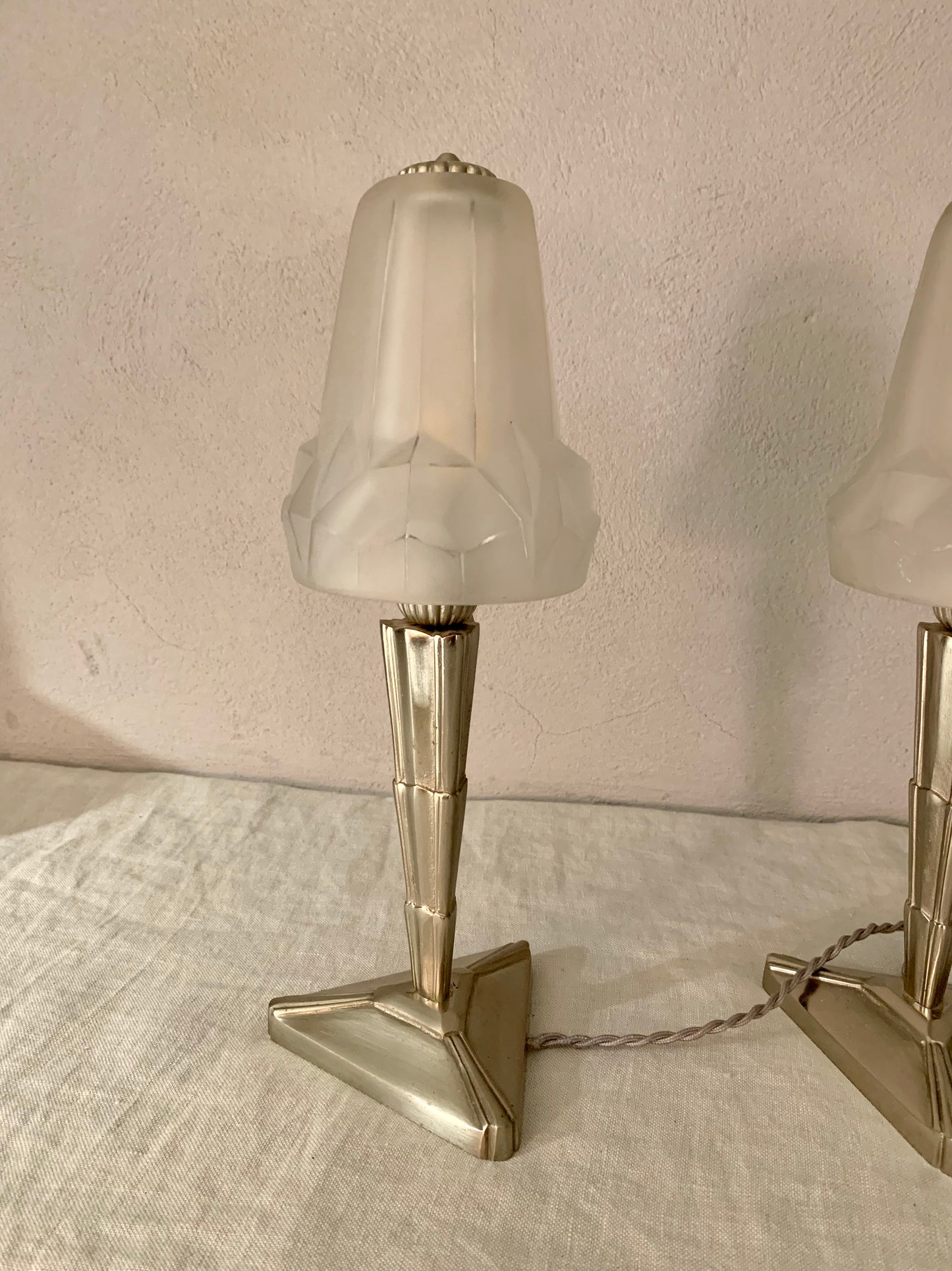 Pair of French Art Deco Bed Table Lamps