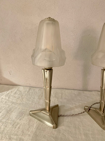 Pair of French Art Deco Bed Table Lamps