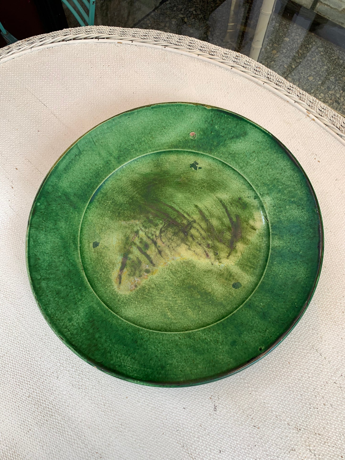 Large Green Clay Dish