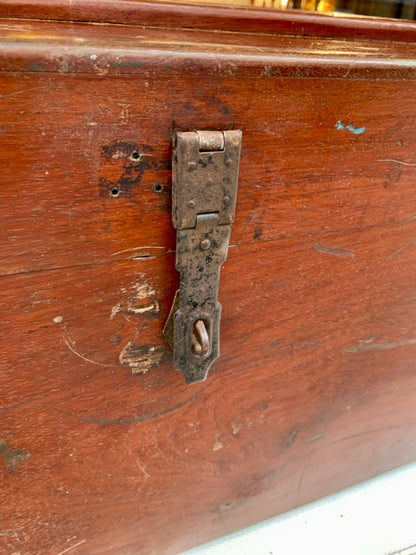 French Wooden Military Trunk