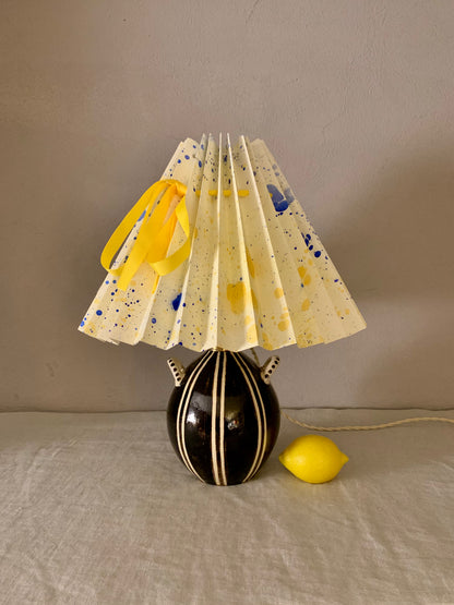 1950's Ceramic Lamp with Folded Shade