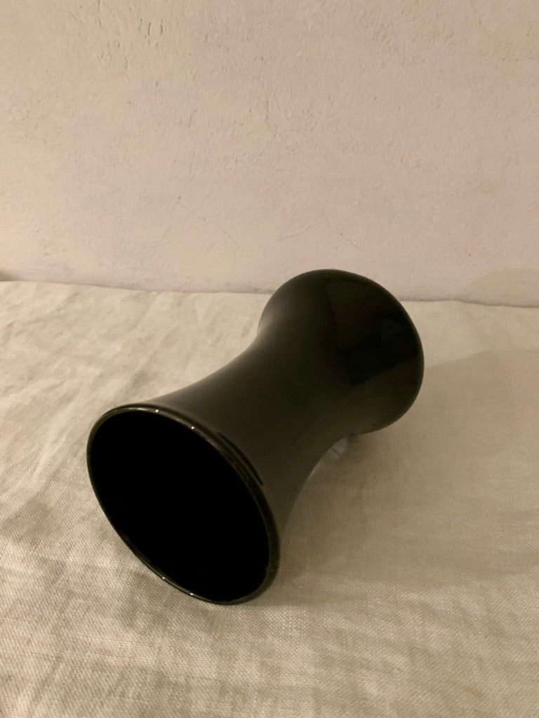 Black Vintage Opal Glass Vase