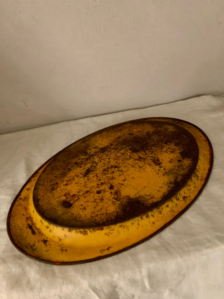 Red Oval Iron Tray