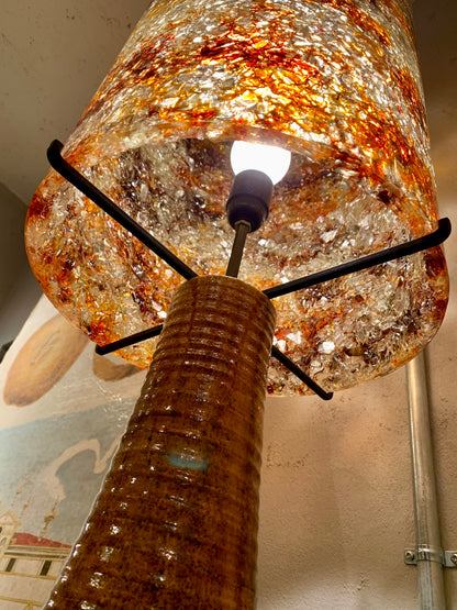 1970s Ceramic Lamp with Resin Shade