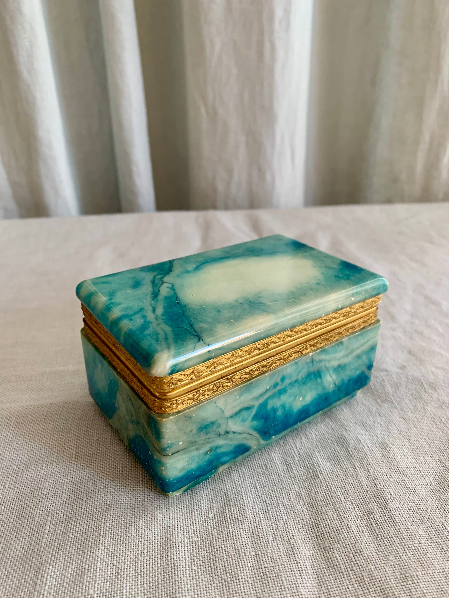 Vintage Onyx Jewelry Box