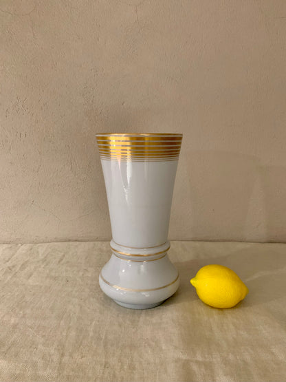 French Opal Glass Vase