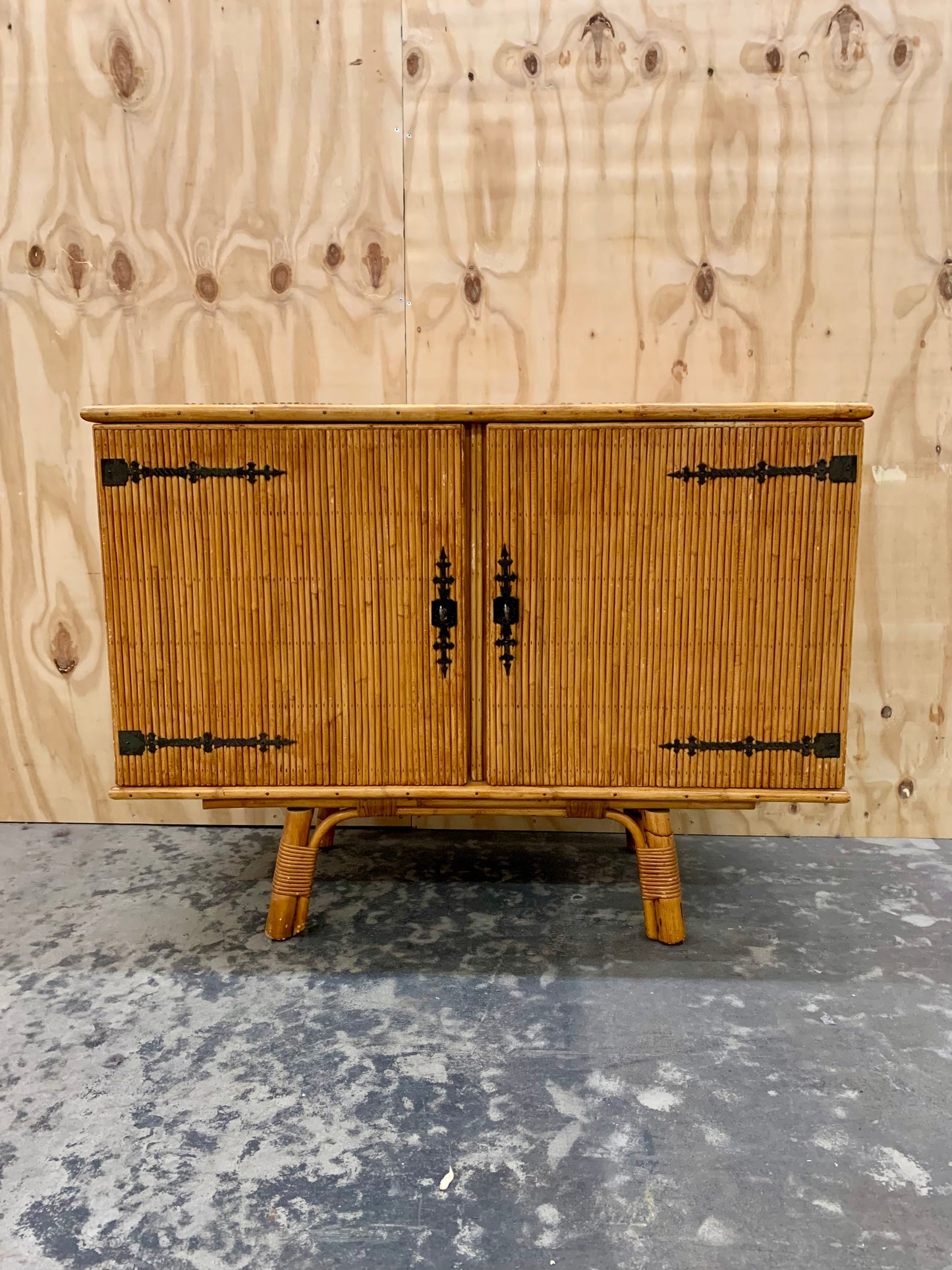 Vintage Bamboo Credenza