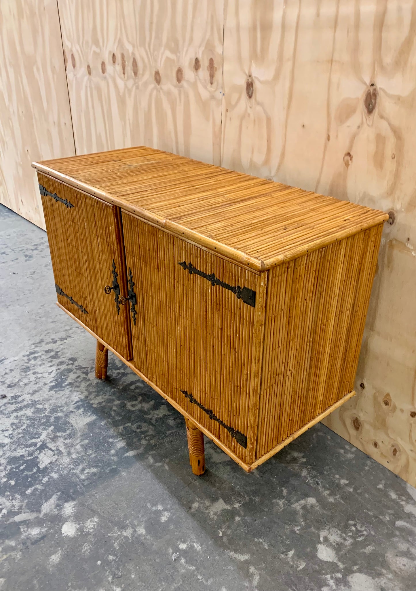 Vintage Bamboo Credenza