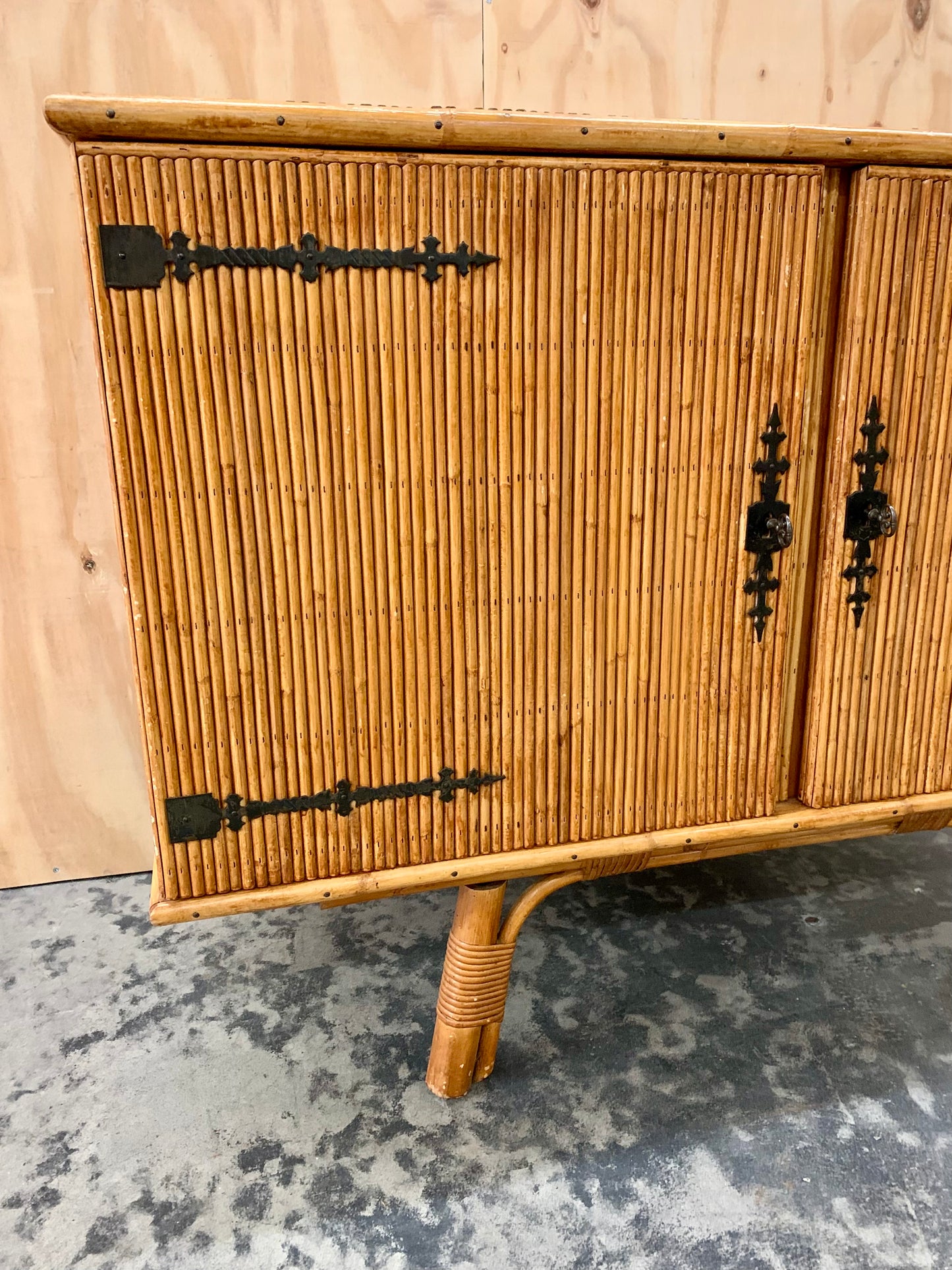 Vintage Bamboo Credenza