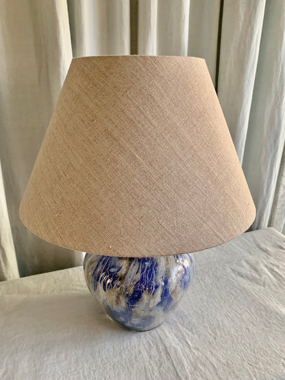 Vintage French "Ocean" Glass Table Lamp