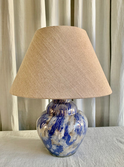 Vintage French "Ocean" Glass Table Lamp