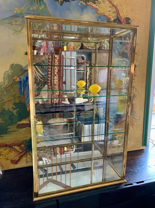 Antique French Brass Display Cabinet - Vitrine