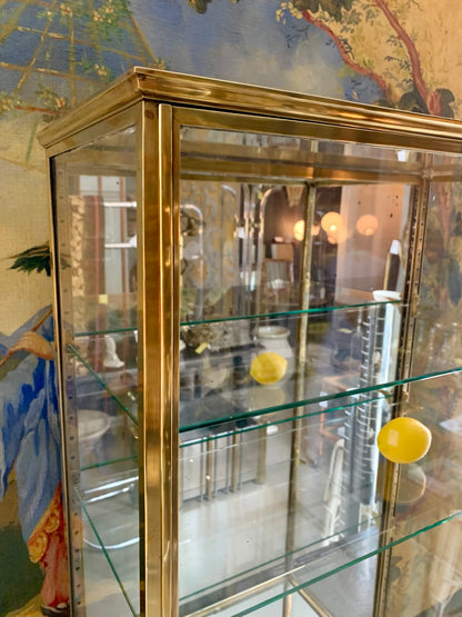 Antique French Brass Display Cabinet - Vitrine