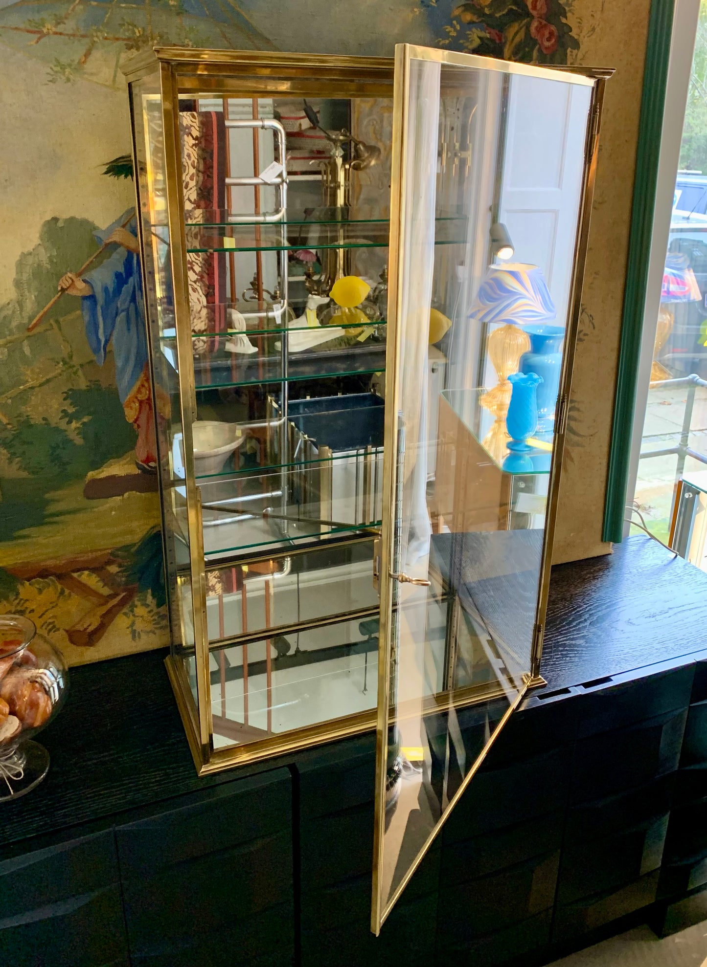 Antique French Brass Display Cabinet - Vitrine