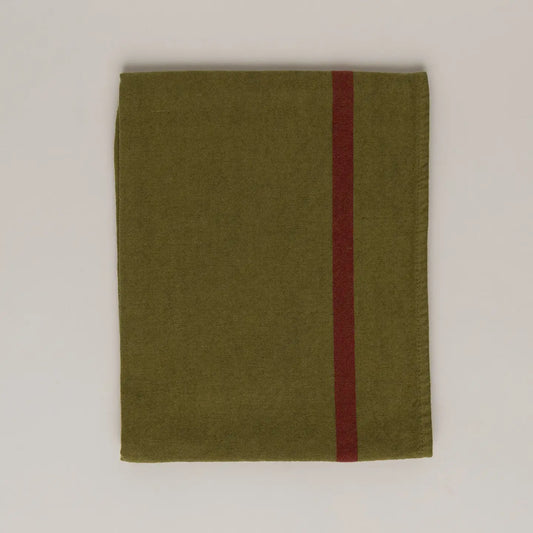 Tea Towel: Chartreuse / Red stripe